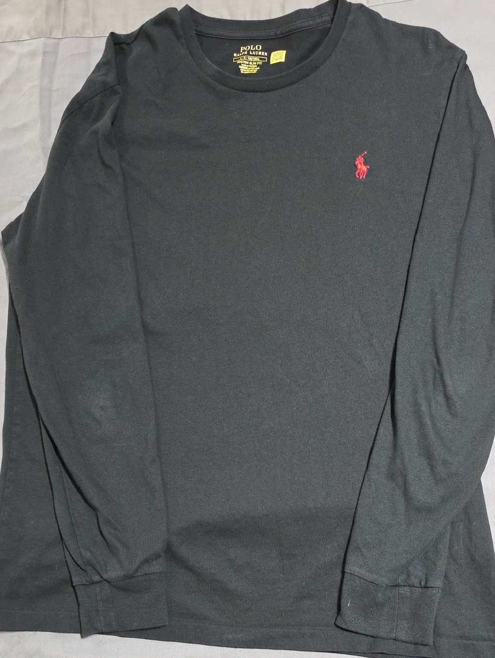 Polo by Ralph Lauren Black Long-Sleeve Crewneck with Red Pony